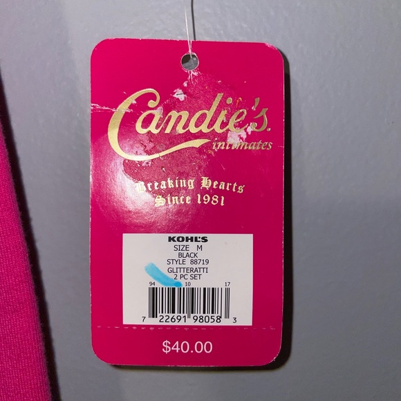 💕NWT Candie's Black and Pink Womens Pajamas - Picture 3 of 7